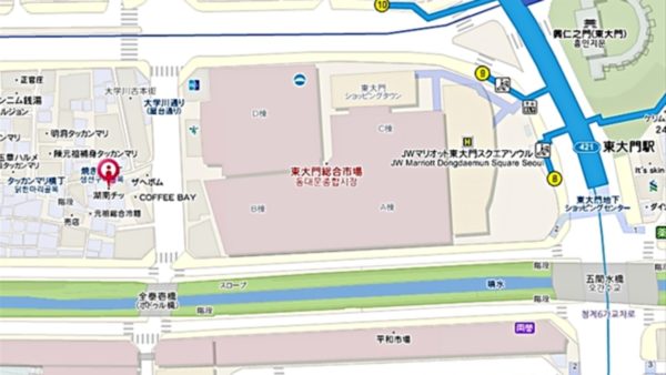 東大門のホナムチッの地図
