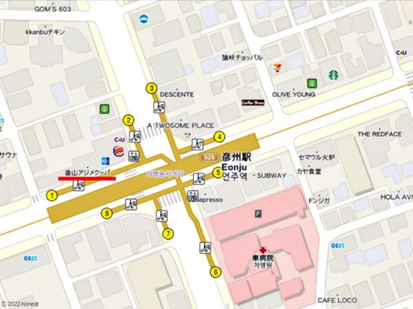 釜山アジメクッパ 車病院サゴリ店の地図
