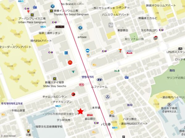 瑞草チョングッチャンの地図