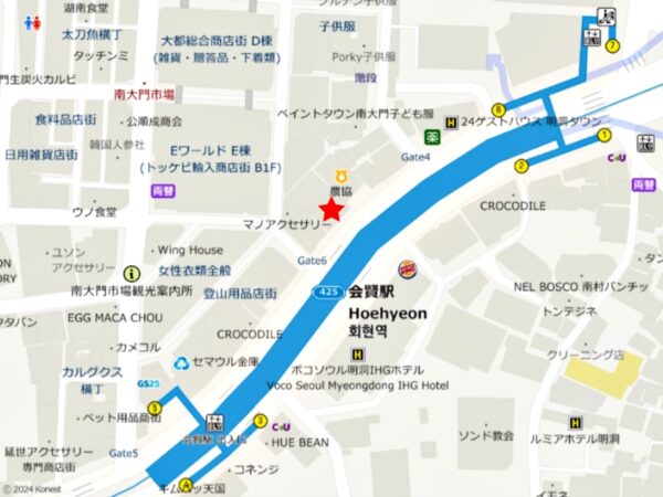 「コンピョスッピョカムジャタン」会賢駅店の地図