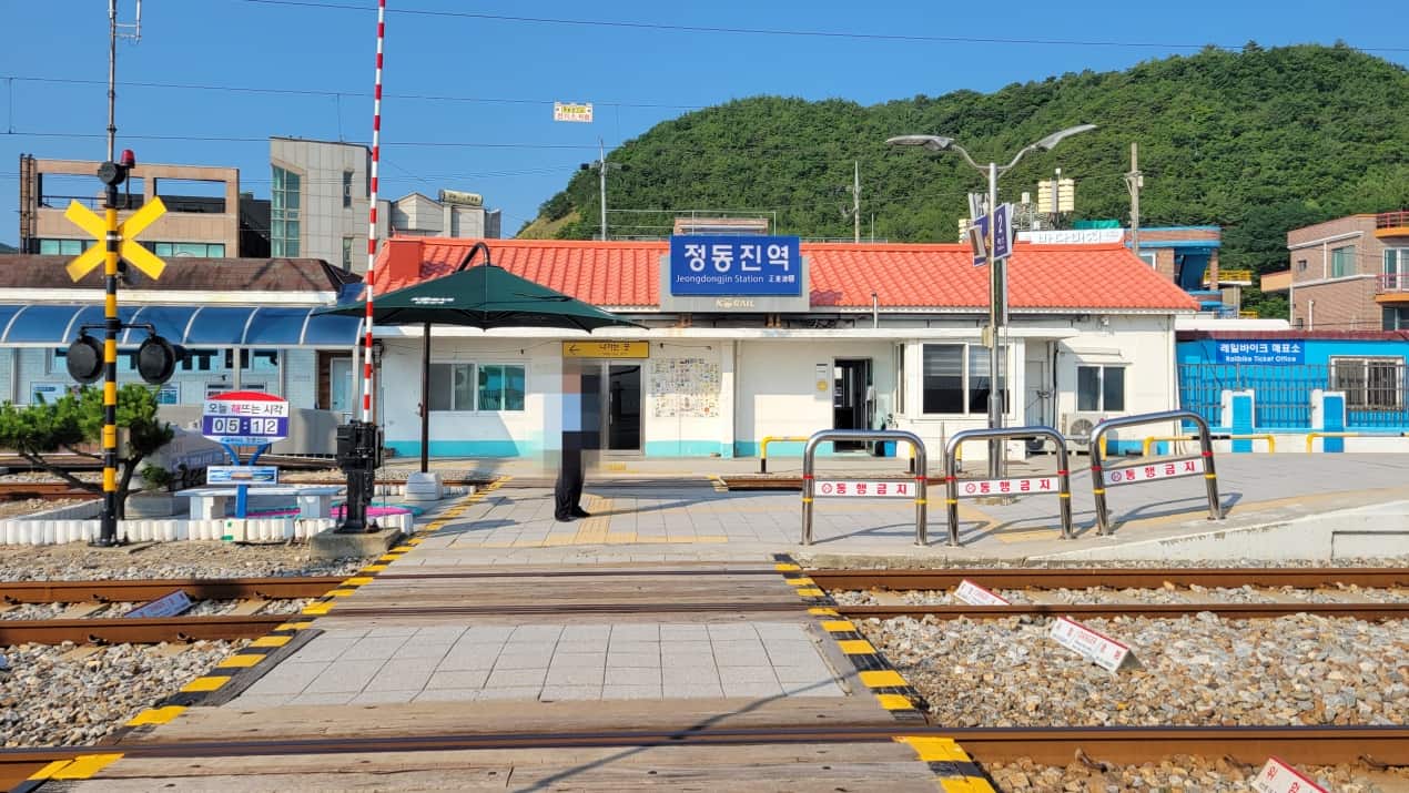 世界一海岸に近い駅「正東津」