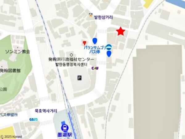 墨湖にある海鮮料理のお店「スリム」の地図