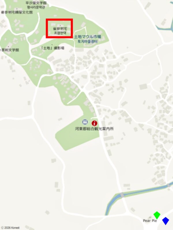 河東郡にある崔参判宅周辺地図