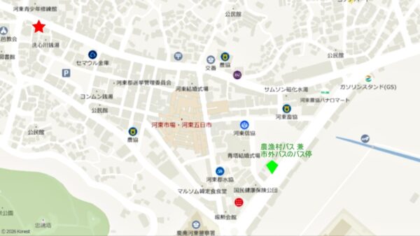 河東中心部の地図