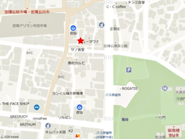 密陽伝統市場内にある「タスンゴクッパ」の地図