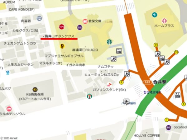「智異山オタングッス 合井店」の地図