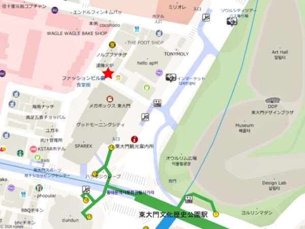 「タッサバル豆腐工房」東大門歴史文化駅店の地図